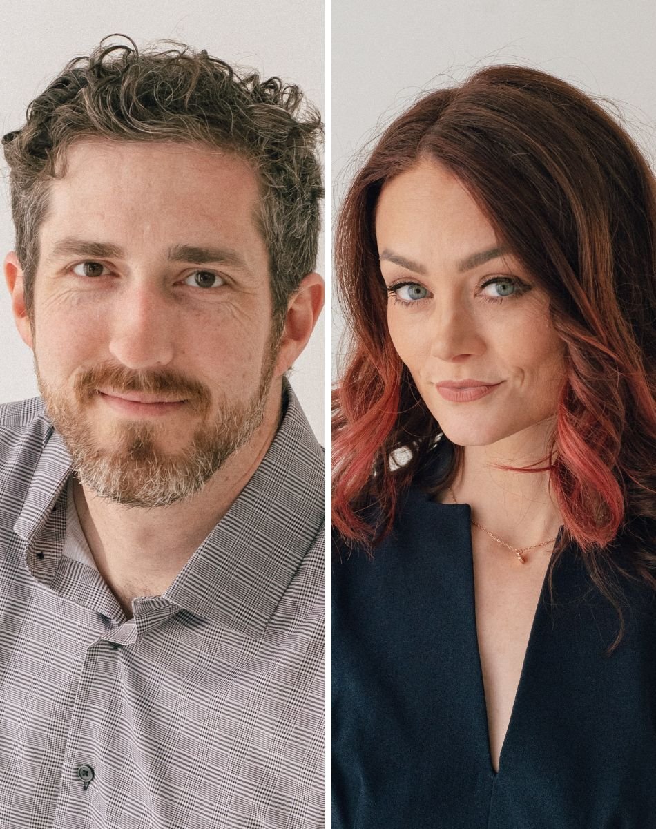 Headshots of Will and Kristin Flanary looking toward the camera. They are against an off-white background.